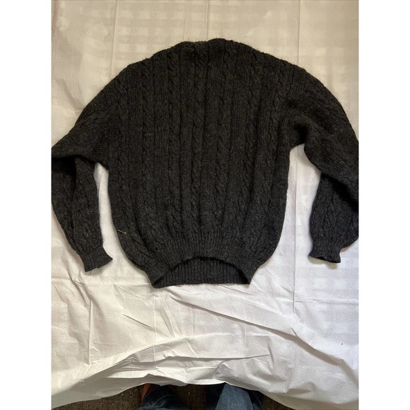 VINTAGE Jack Henry Alpaca Cable Knit Sweater Blue Men's Medium Pullover - Picture 6 of 7